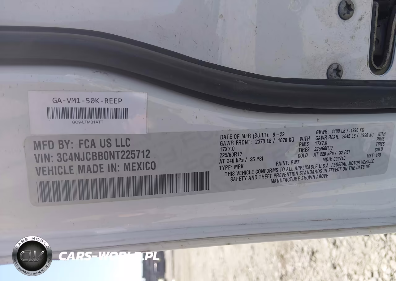 2022 Jeep Compass Latitude VIN:3C4NJCBB0NT225712 - 9
