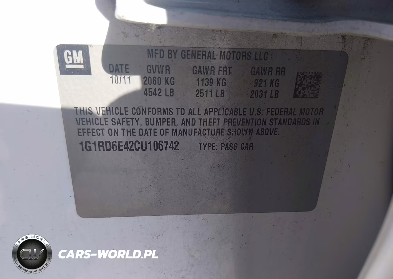 2012 Chevrolet Volt VIN:1G1RD6E42CU106742 - 9