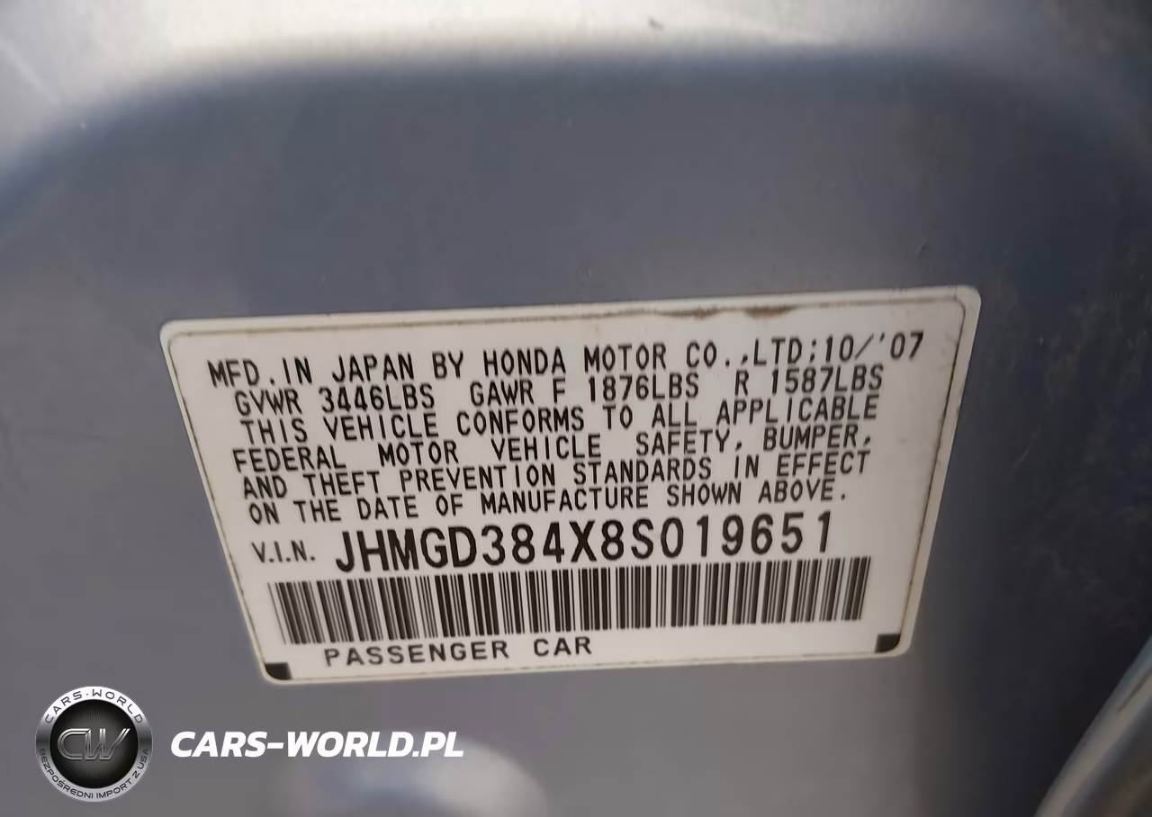 2008 Honda Fit VIN:JHMGD384X8S019651 - 9