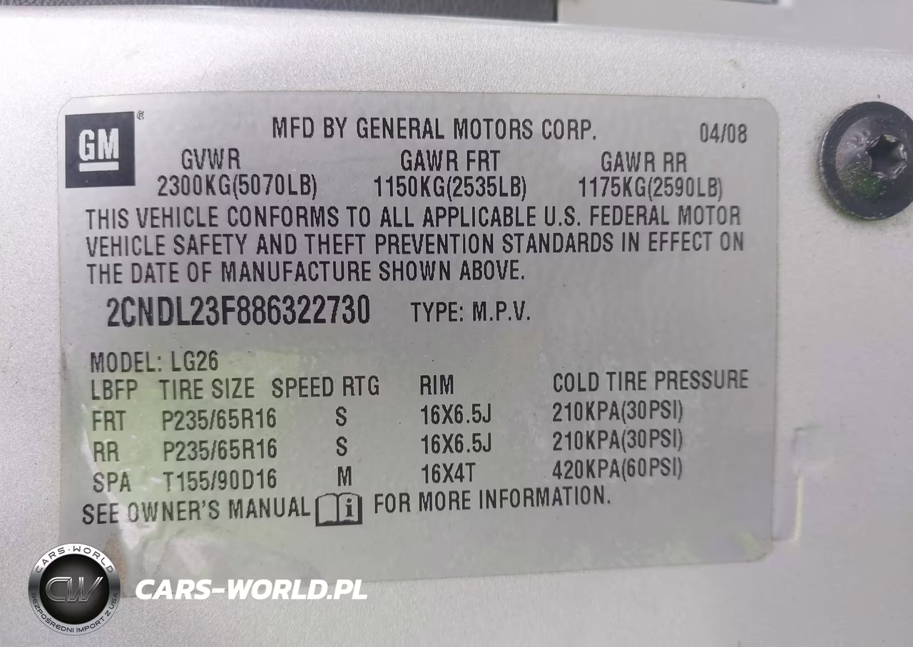 2008 Chevrolet Equinox Ls VIN:2CNDL23F886322730 - 9