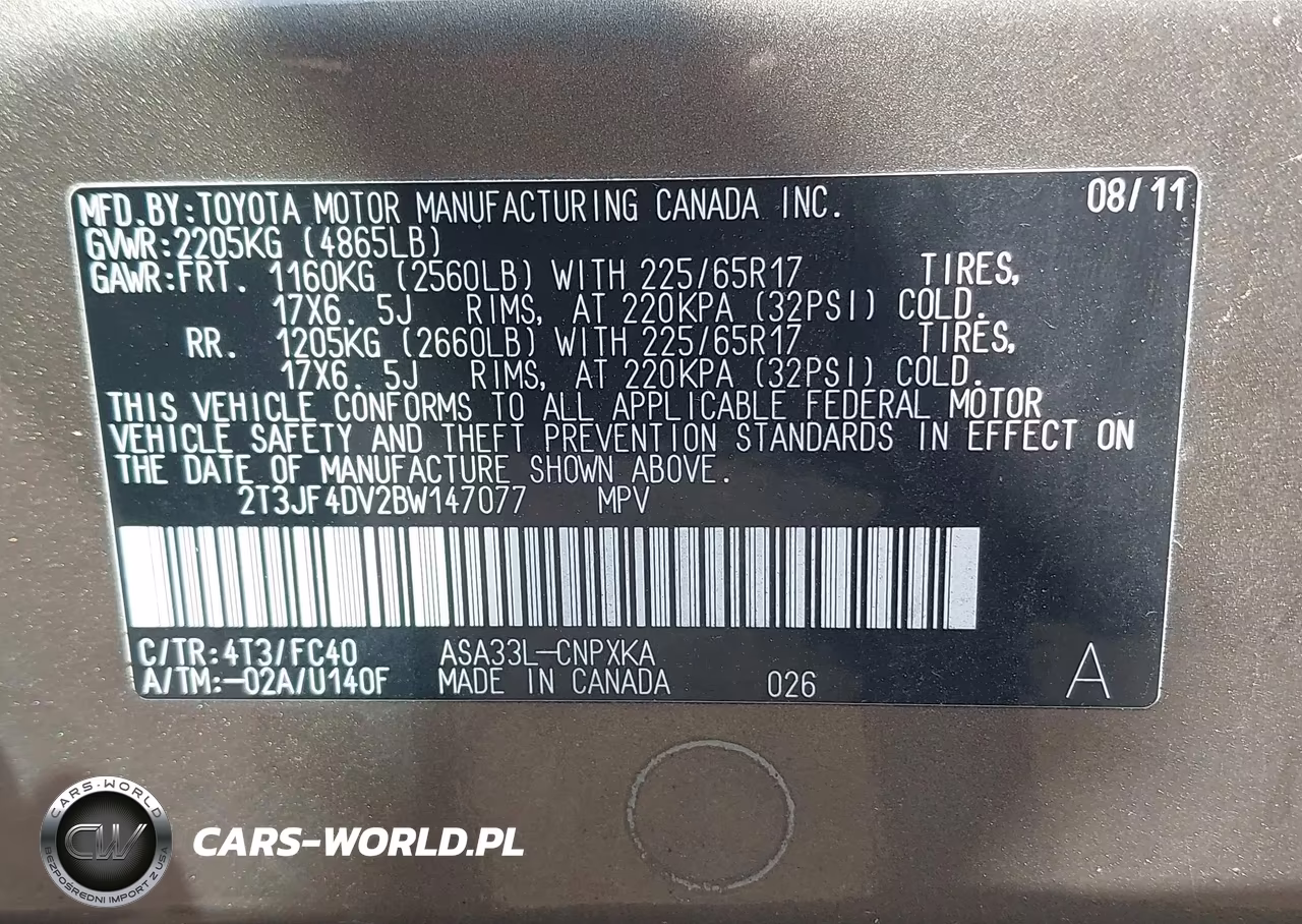 2011 Toyota Rav4 VIN:2T3JF4DV2BW147077 - 9