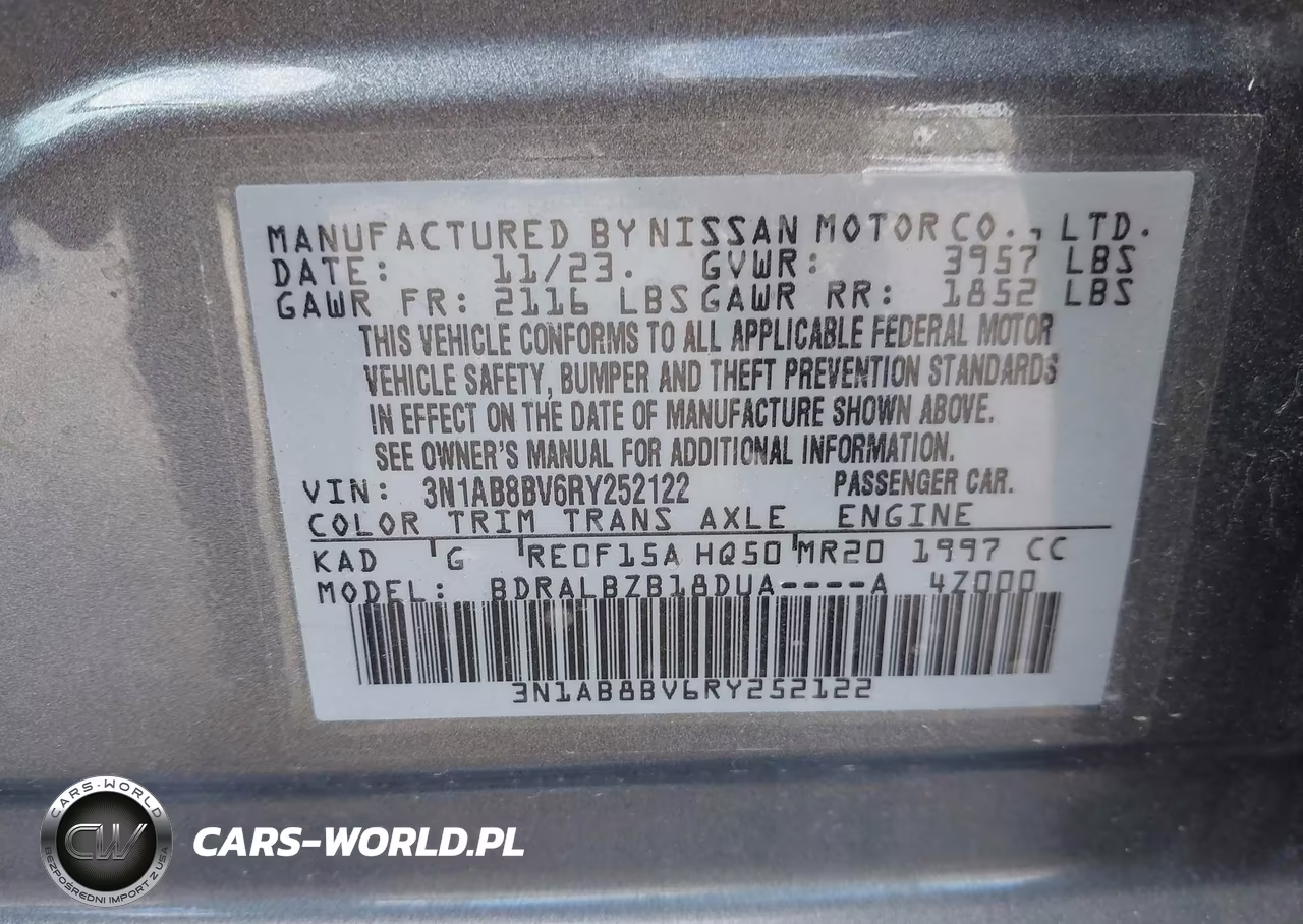 2024 Nissan Sentra S Xtronic Cvt VIN:3N1AB8BV6RY252122 - 9