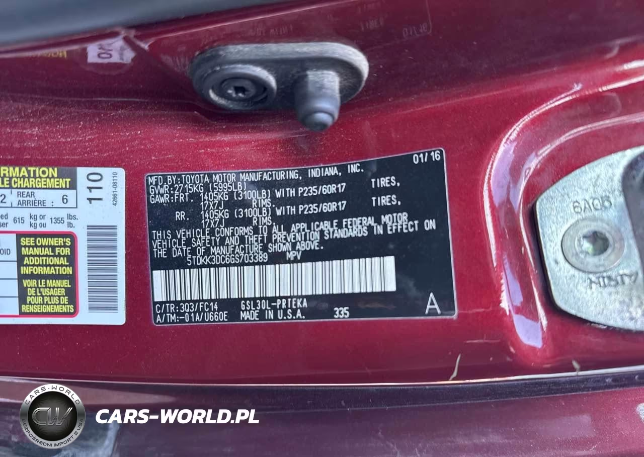 2016 Toyota Sienna Le VIN:5TDKK3DC6GS703389 - 9