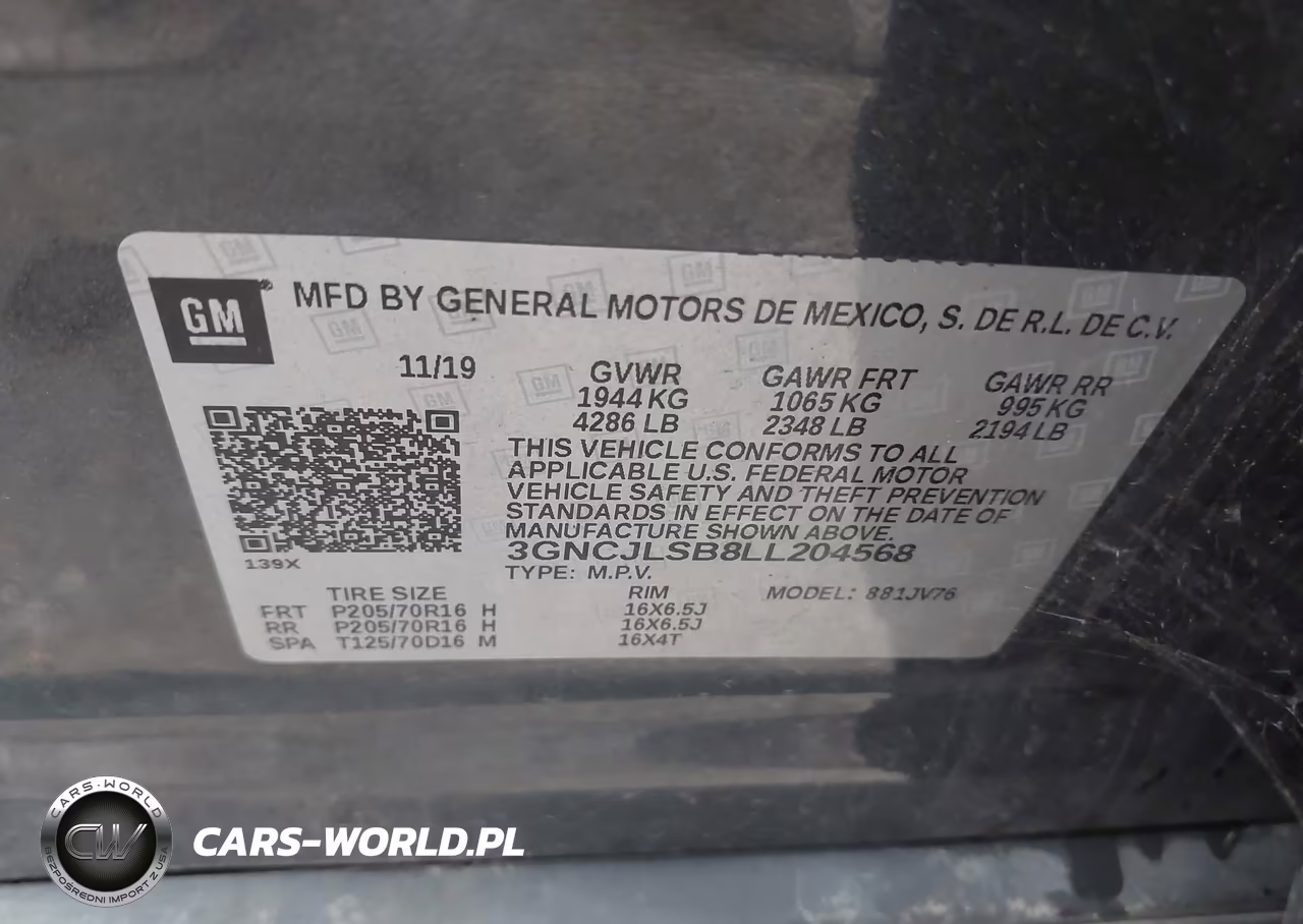 2020 Chevrolet Trax Fwd Lt VIN:3GNCJLSB8LL204568 - 9
