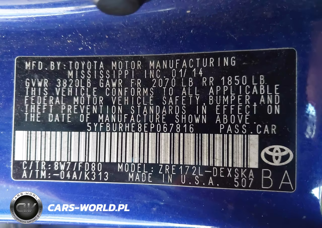 2014 Toyota Corolla S-S Plus-S Premium VIN:5YFBURHE8EP067816 - 9
