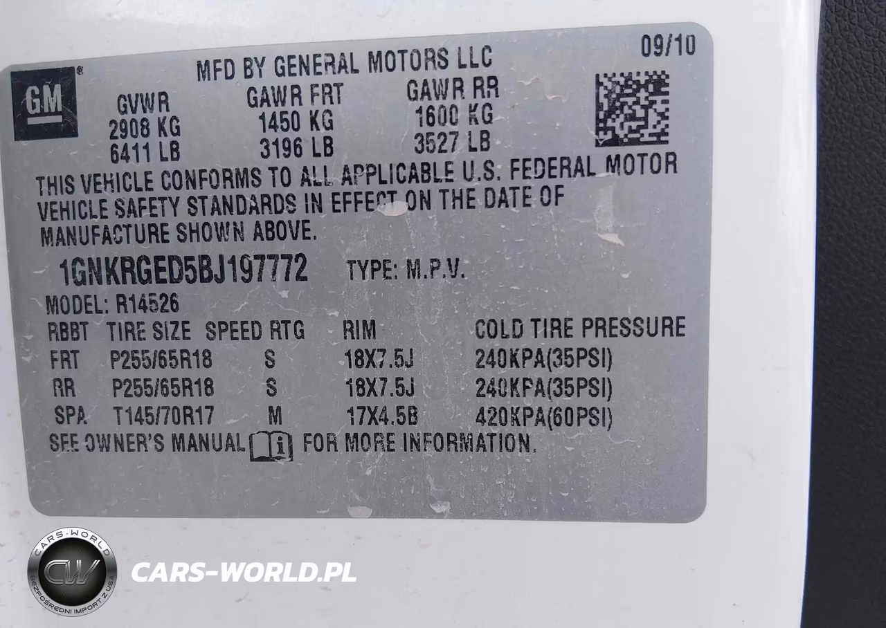 2011 Chevrolet Traverse 1Lt VIN:1GNKRGED5BJ197772 - 9