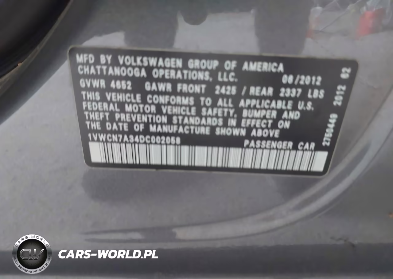 2013 Volkswagen Passat Tdi Sel Premium VIN:1VWCN7A34DC002058 - 9