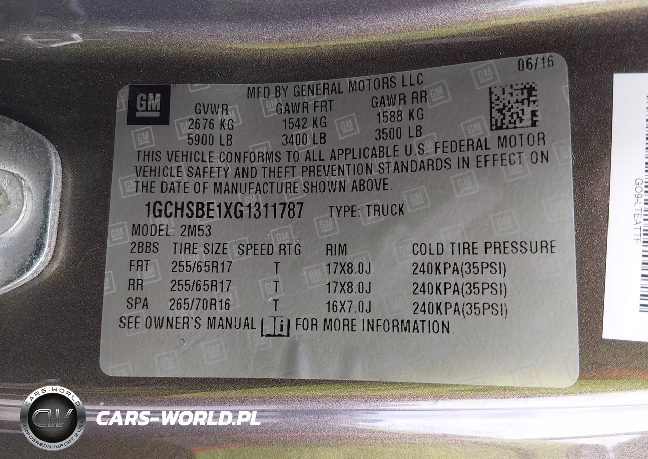 2016 Chevrolet Colorado 2Wd Wt VIN:1GCHSBE1XG1311787 - 9