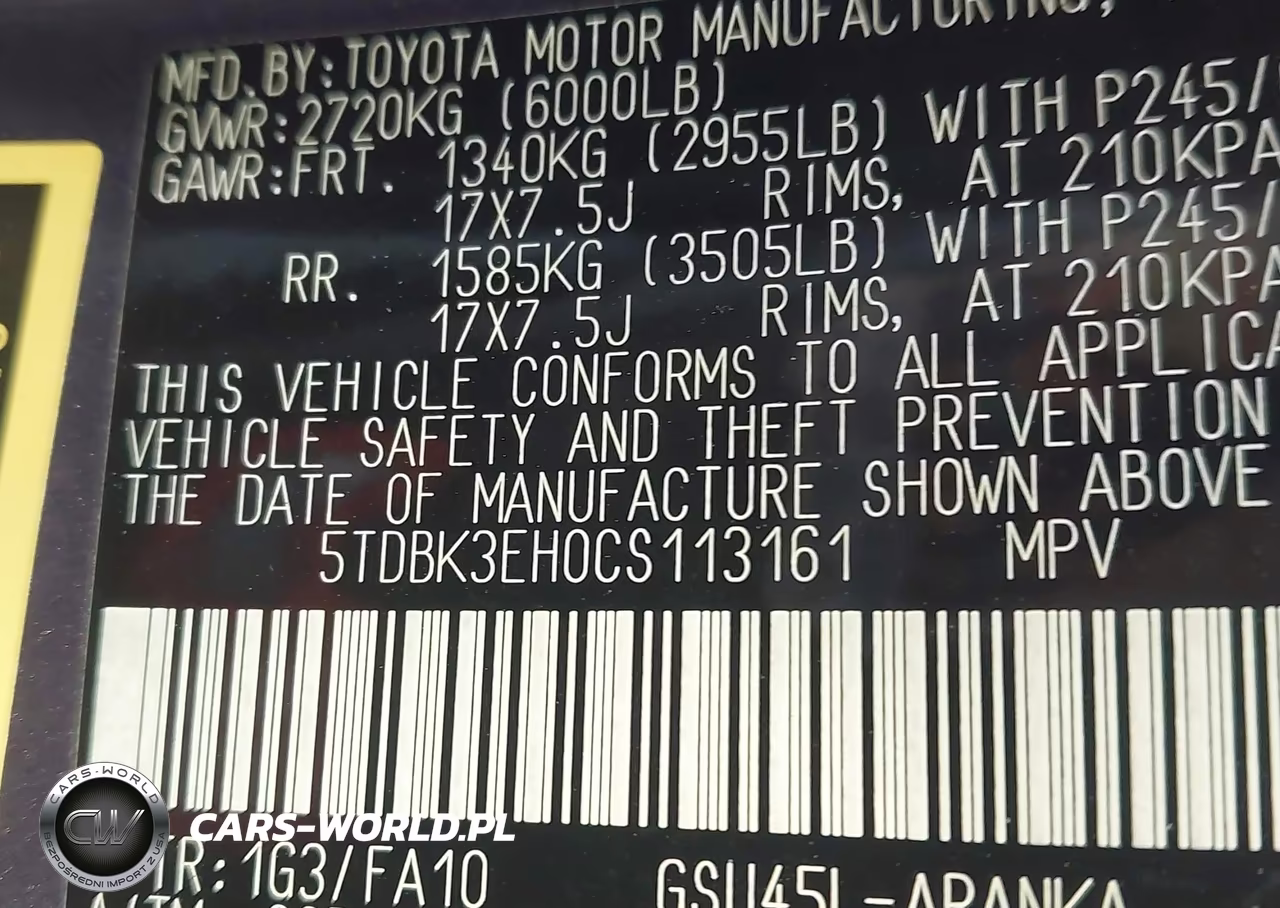 2012 Toyota Highlander Base V6 VIN:5TDBK3EH0CS113161 - 9