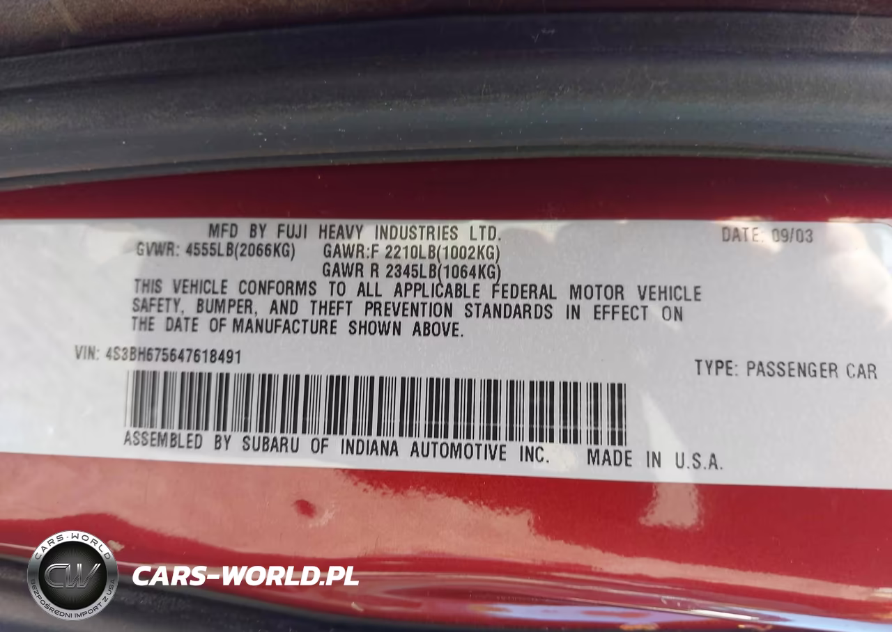 2004 Subaru Outback VIN:4S3BH675647618491 - 9