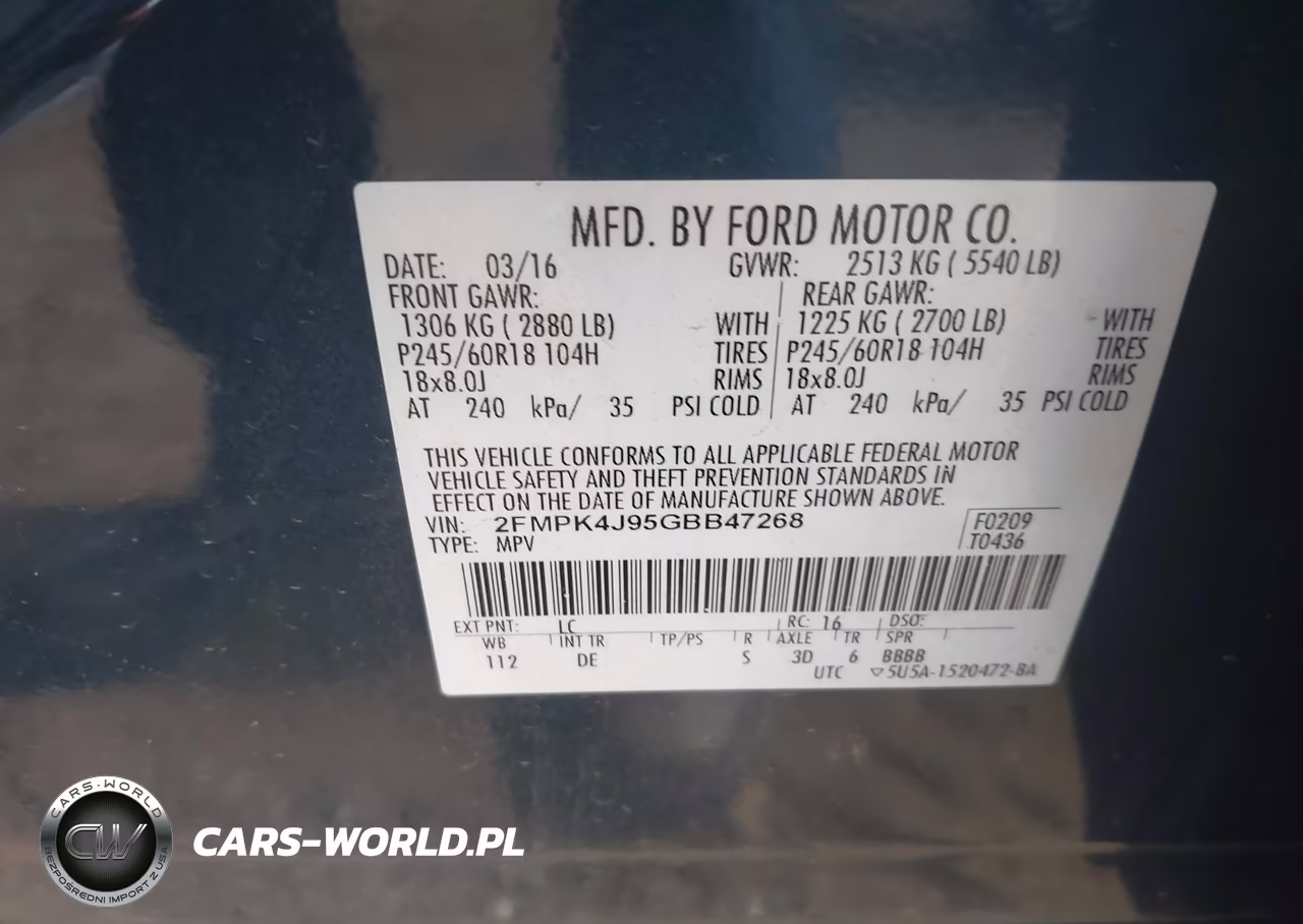 2016 Ford Edge Sel VIN:2FMPK4J95GBB47268 - 9
