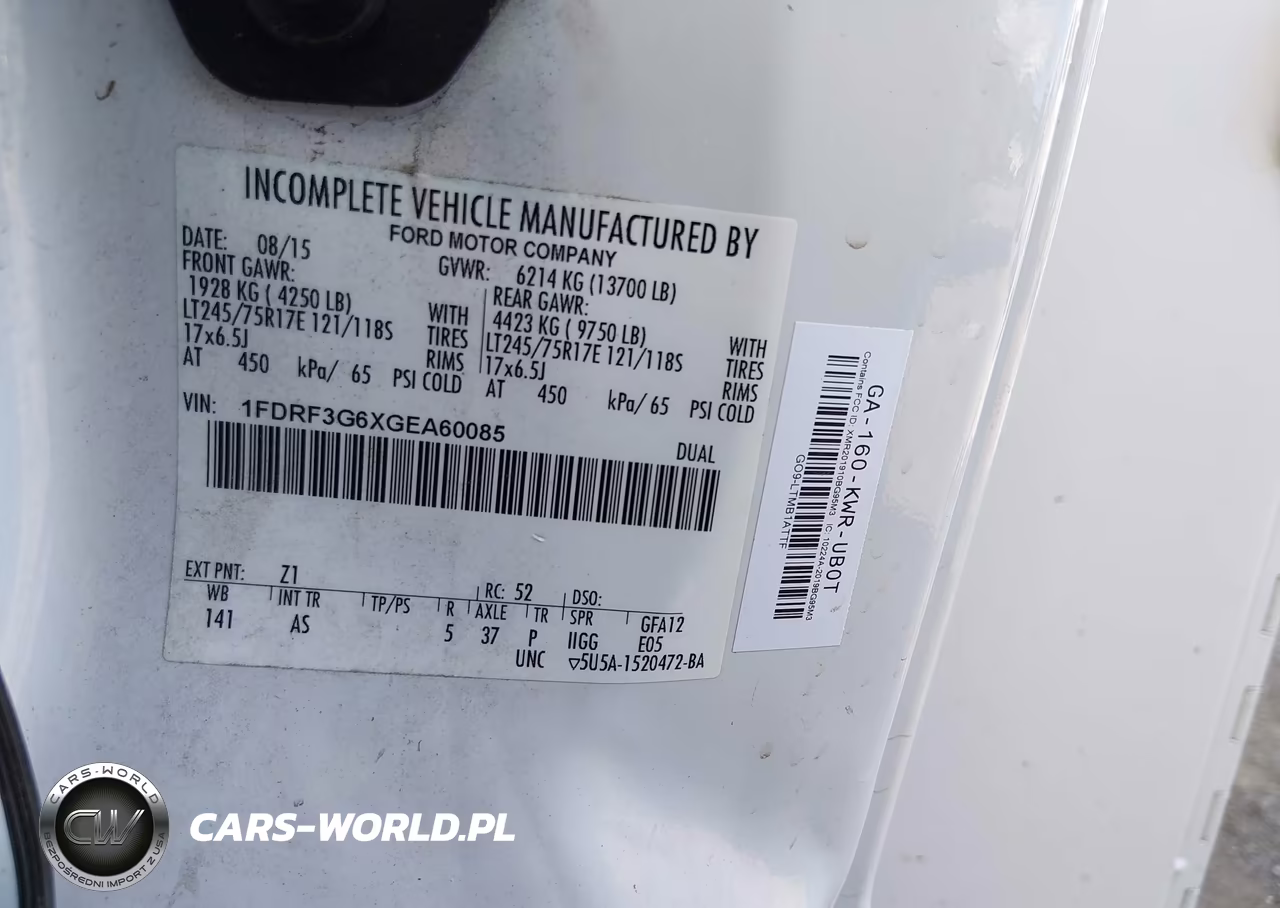 2016 Ford F-350 Chassis Xl VIN:1FDRF3G6XGEA60085 - 9