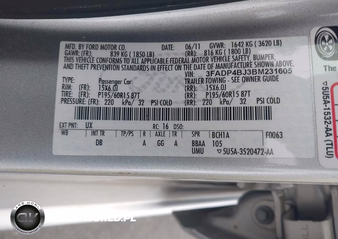 2011 Ford Fiesta Se VIN:3FADP4BJ3BM231605 - 9
