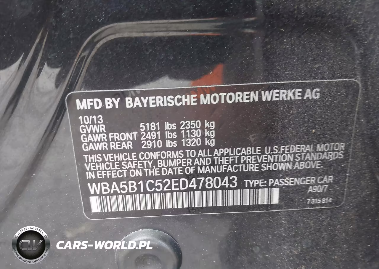2014 BMW 535I VIN:WBA5B1C52ED478043 - 9