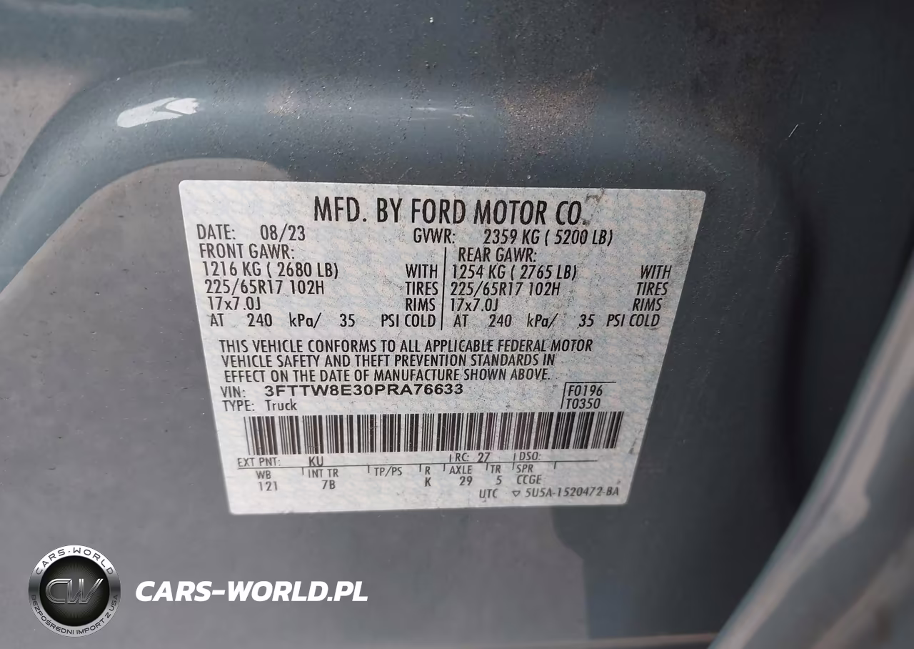 2023 Ford Maverick Xlt VIN:3FTTW8E30PRA76633 - 9