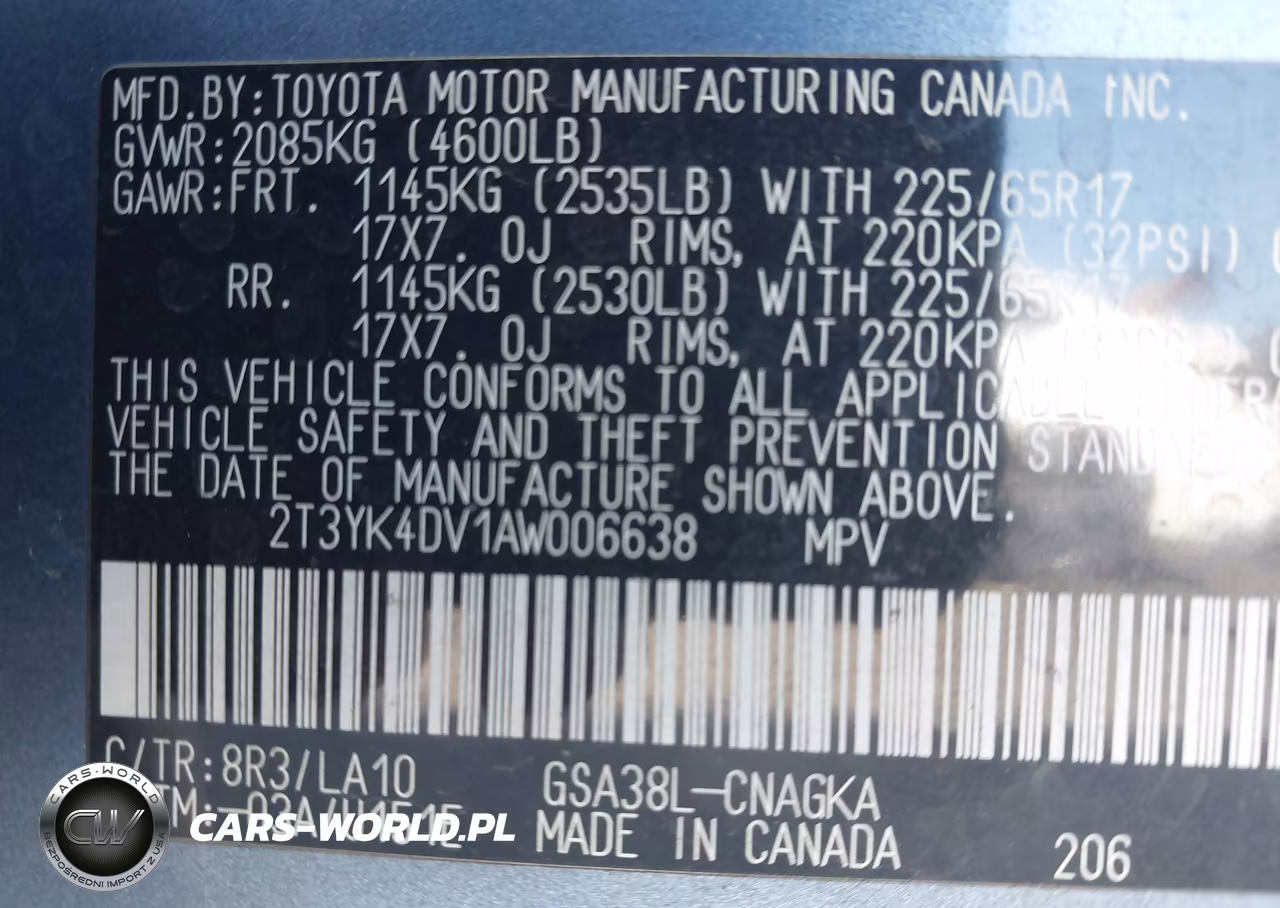 2010 Toyota Rav4 Ltd VIN:2T3YK4DV1AW006638 - 9