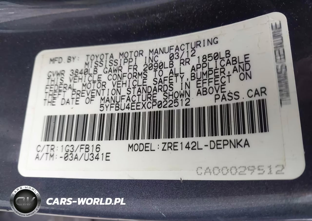 2012 Toyota Corolla Le VIN:5YFBU4EEXCP022512 - 9