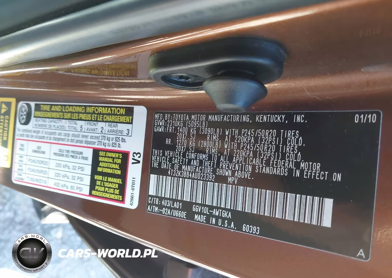 2010 Toyota Venza Base V6 (A6) VIN:4T3ZK3BB4AU023392 - 9