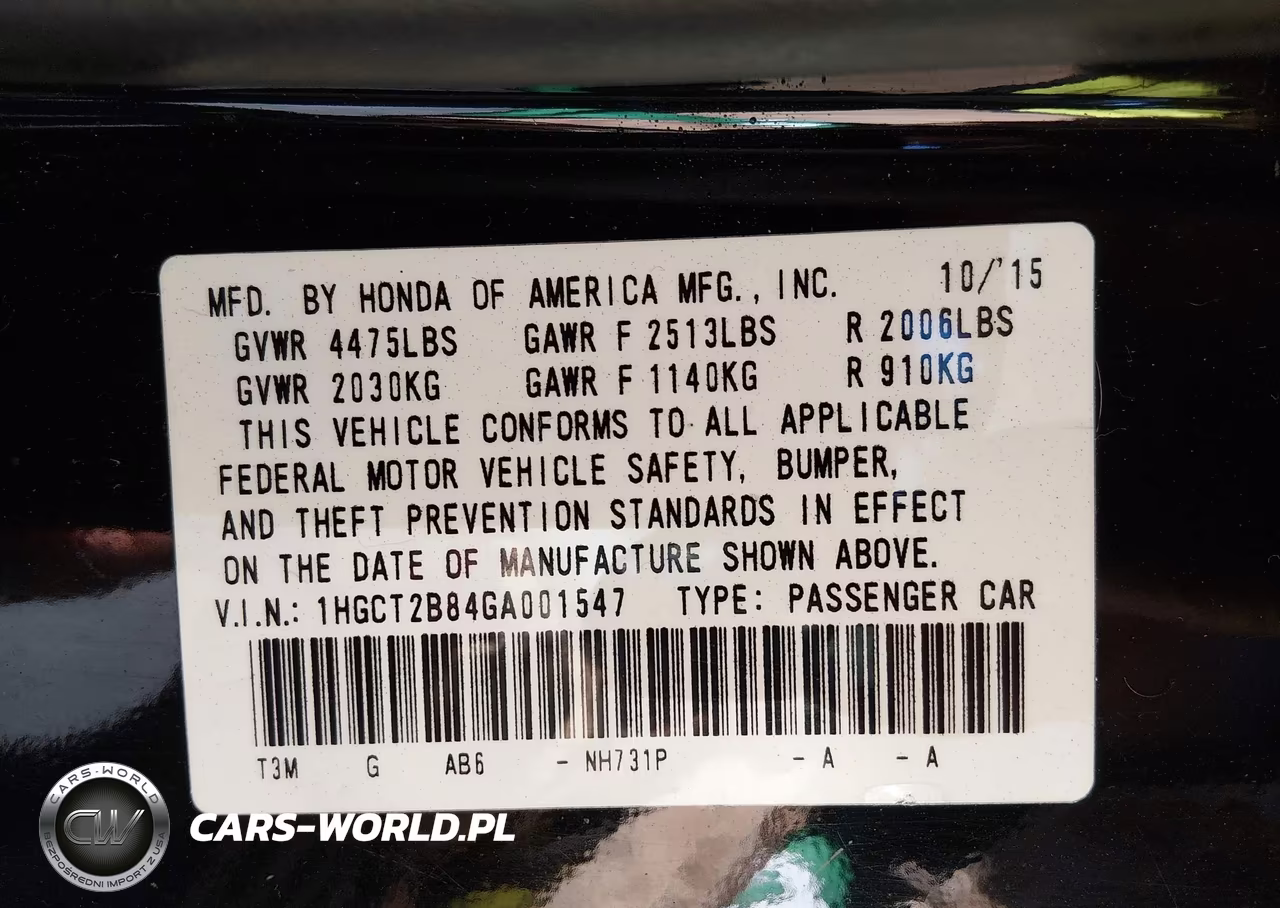 2016 Honda Accord Ex-L V-6 VIN:1HGCT2B84GA001547 - 9