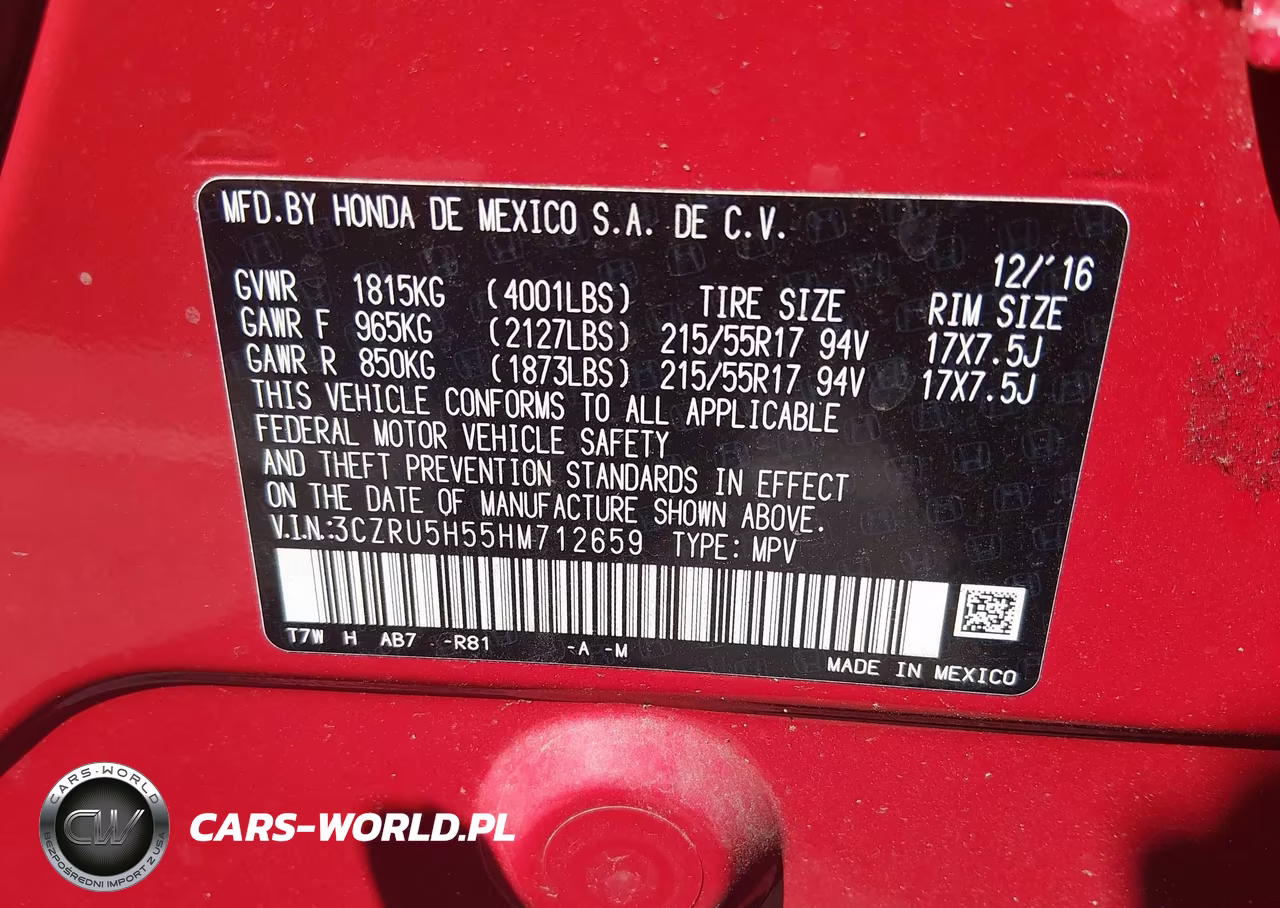 2017 Honda Hr-V Ex VIN:3CZRU5H55HM712659 - 9
