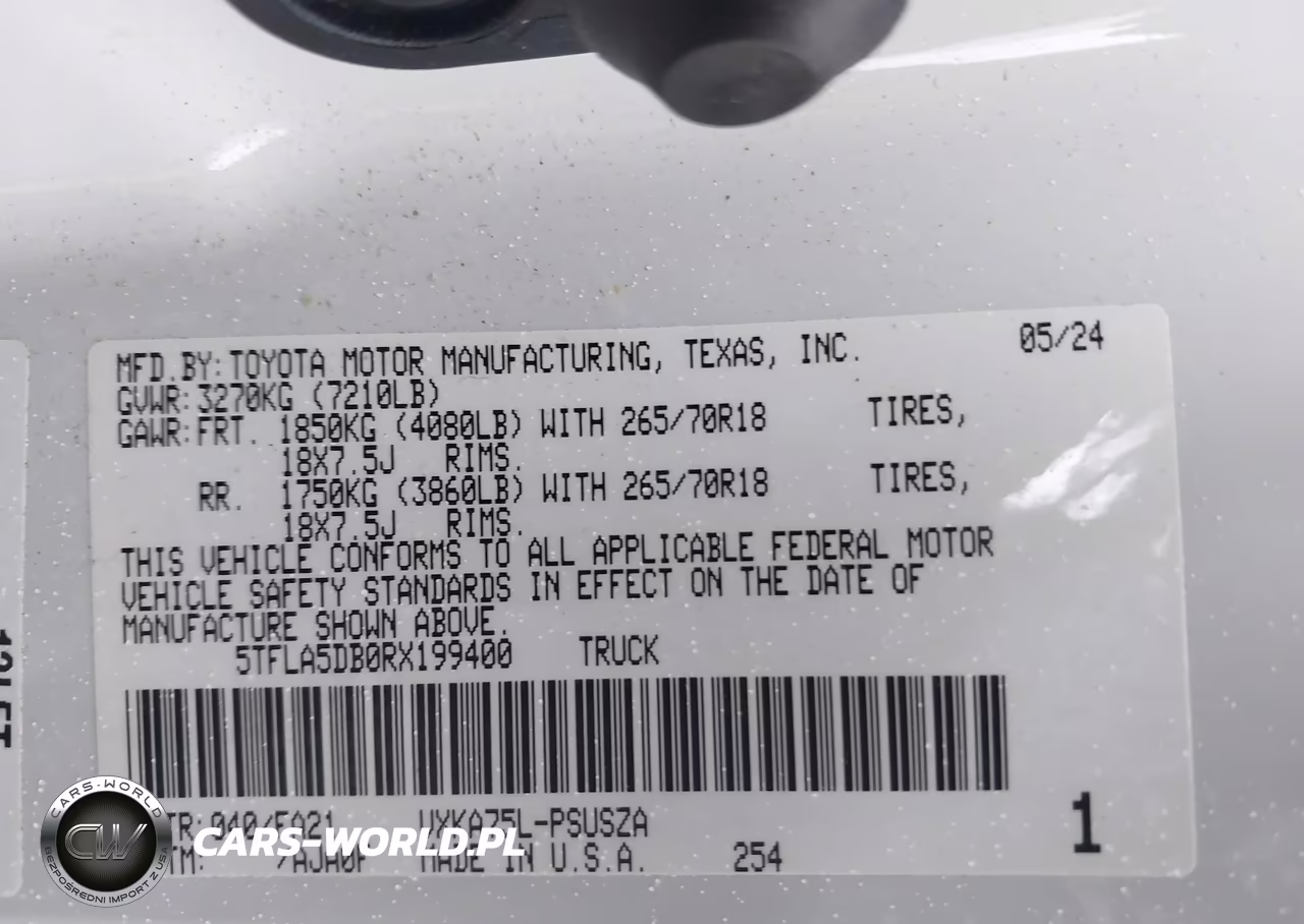 2024 Toyota Tundra Sr5 VIN:5TFLA5DB0RX199400 - 9