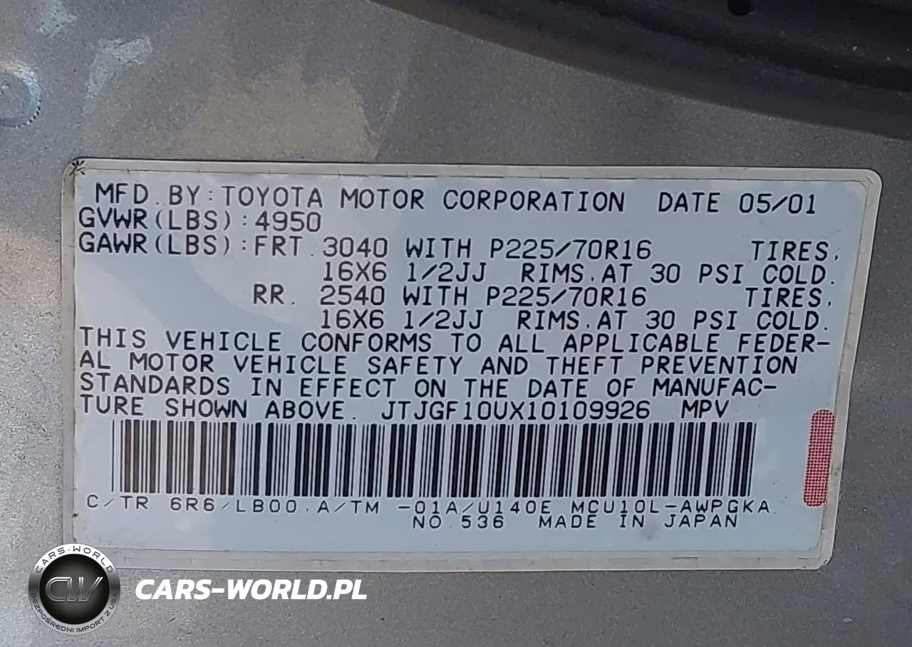 2001 Lexus Rx 300 VIN:JTJGF10UX10109926 - 9