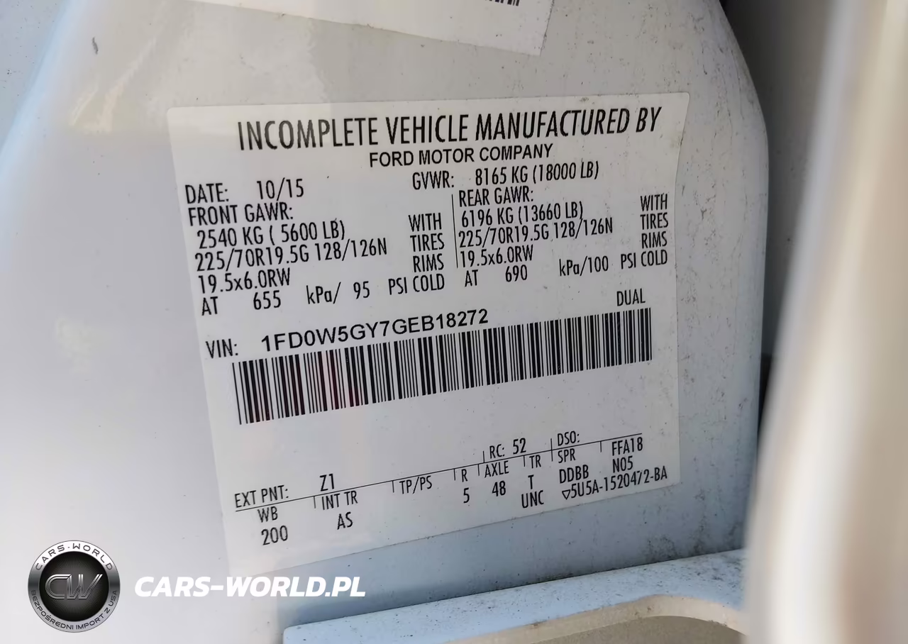 2016 Ford F-550 Chassis Xl VIN:1FD0W5GY7GEB18272 - 9