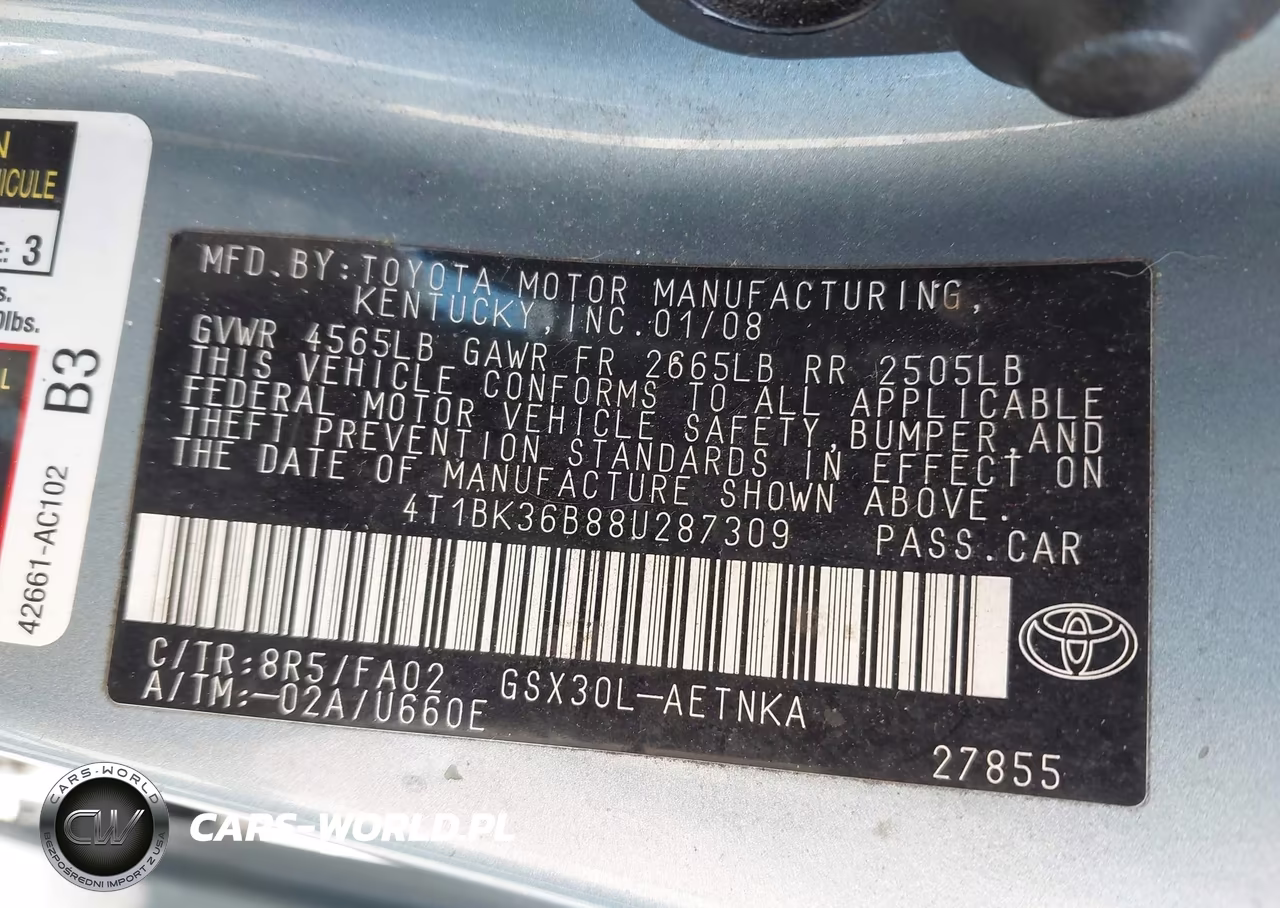 2008 Toyota Avalon Xl VIN:4T1BK36B88U287309 - 9