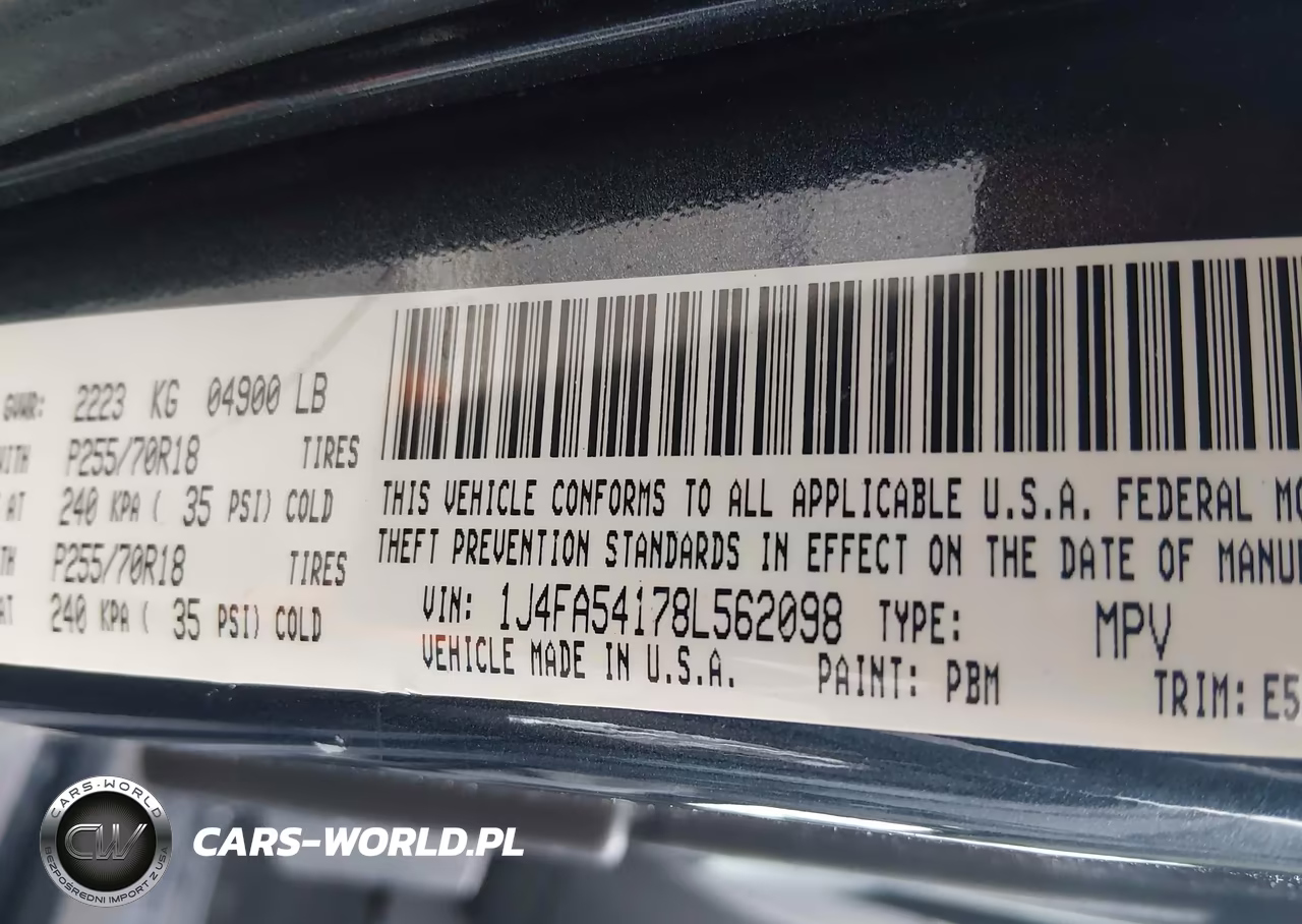 2008 Jeep Wrangler Sahara VIN:1J4FA54178L562098 - 9