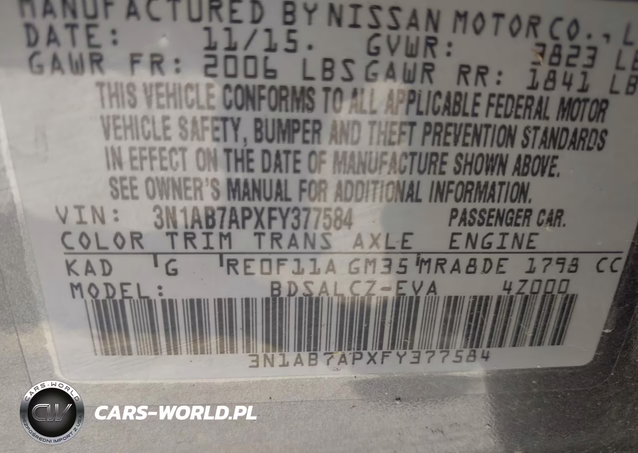2015 Nissan Sentra S VIN:3N1AB7APXFY377584 - 9