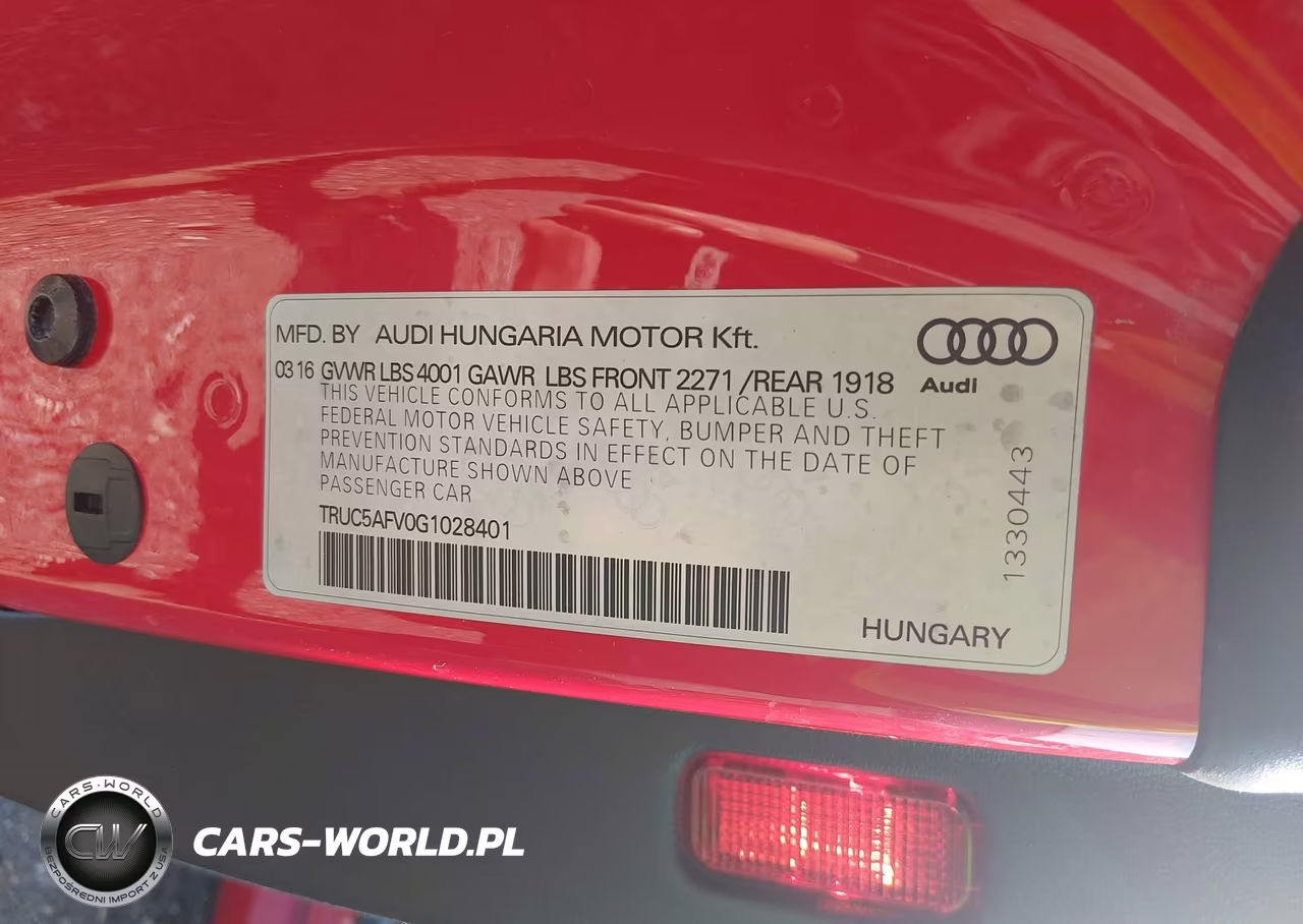 2016 Audi Tt 2.0T VIN:TRUC5AFV0G1028401 - 9