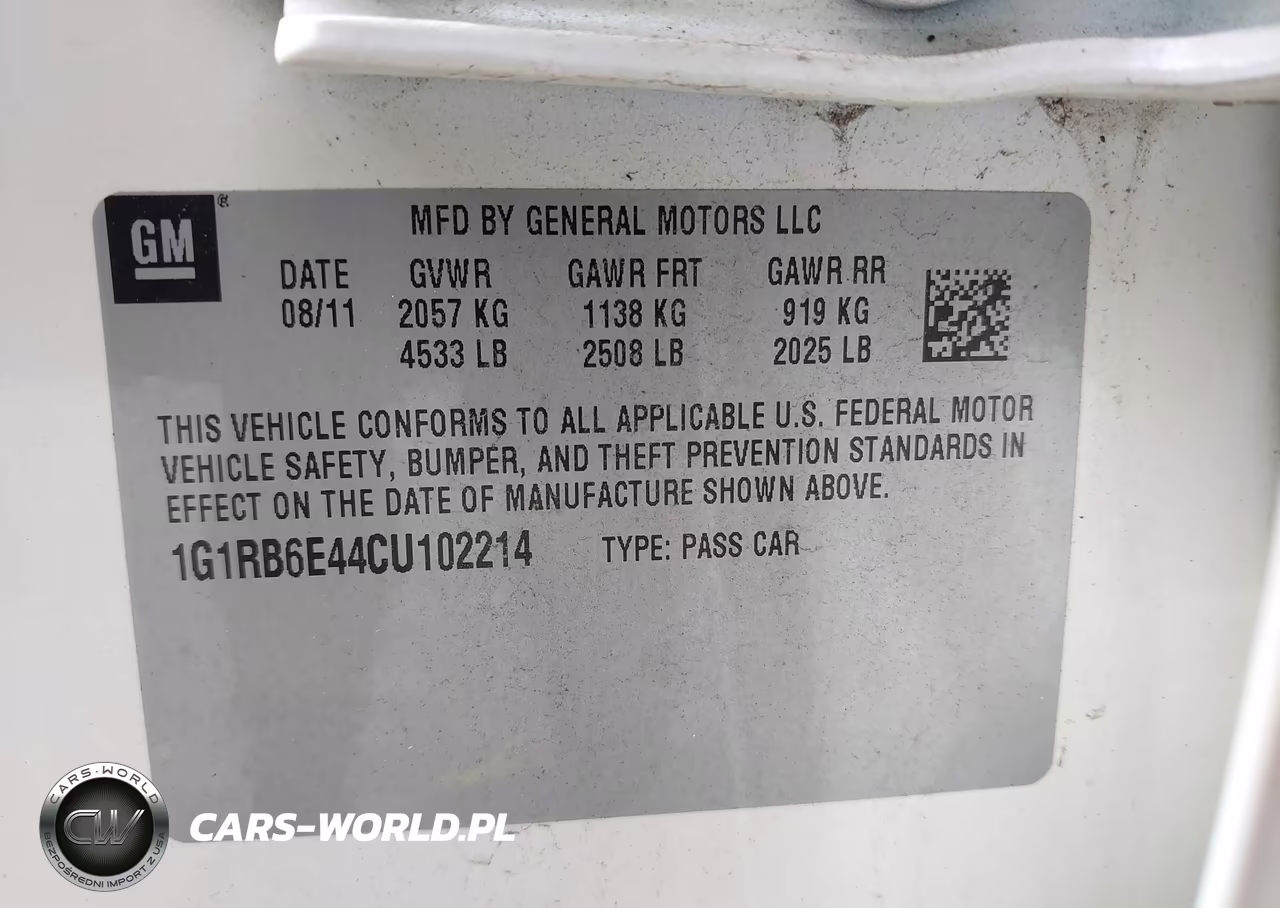 2012 Chevrolet Volt VIN:1G1RB6E44CU102214 - 9