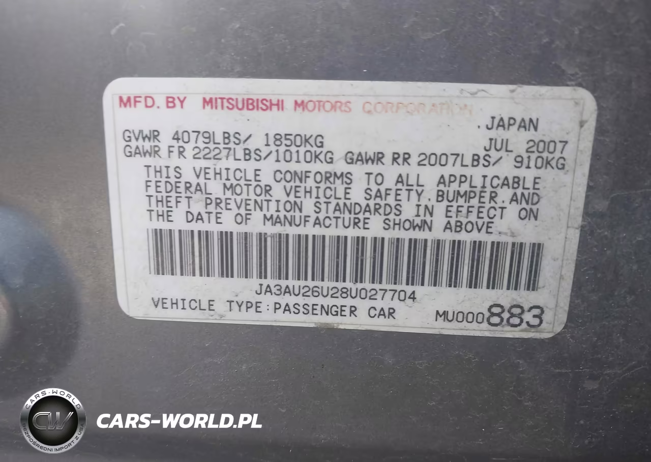 2008 Mitsubishi Lancer De-Es VIN:JA3AU26U28U027704 - 9