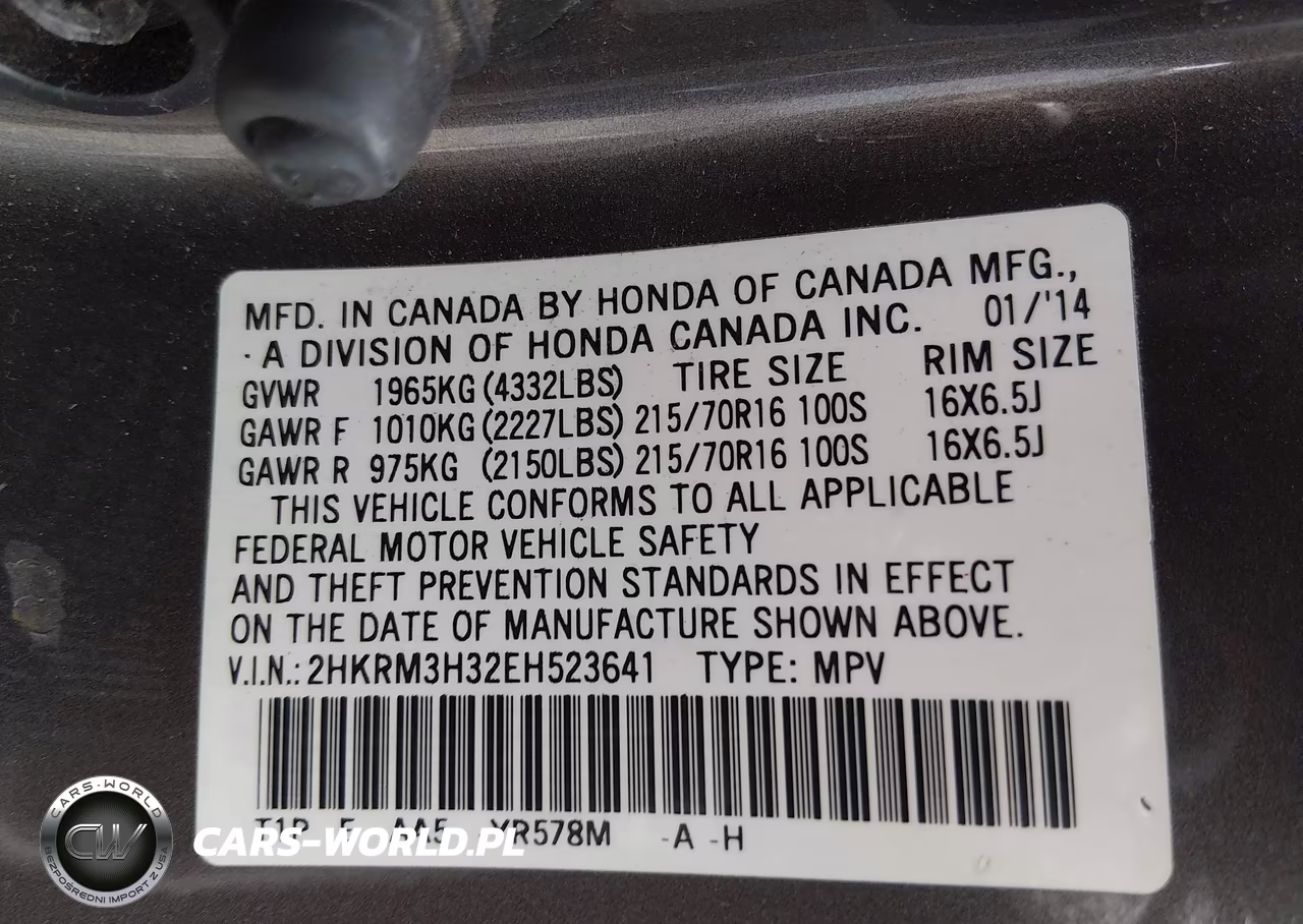 2014 Honda Cr-V Lx VIN:2HKRM3H32EH523641 - 9