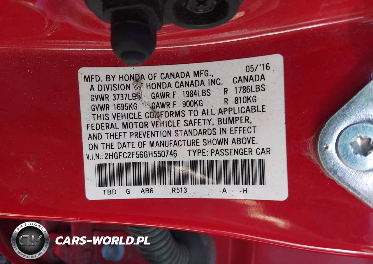2016 Honda Civic Lx VIN:2HGFC2F56GH550746 - 9