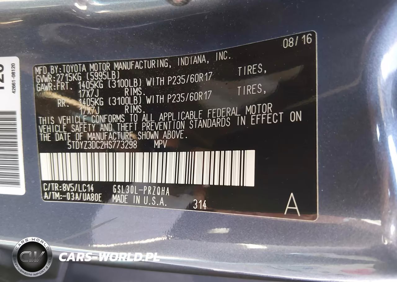 2017 Toyota Sienna Xle 8 Passenger VIN:5TDYZ3DC2HS773298 - 9