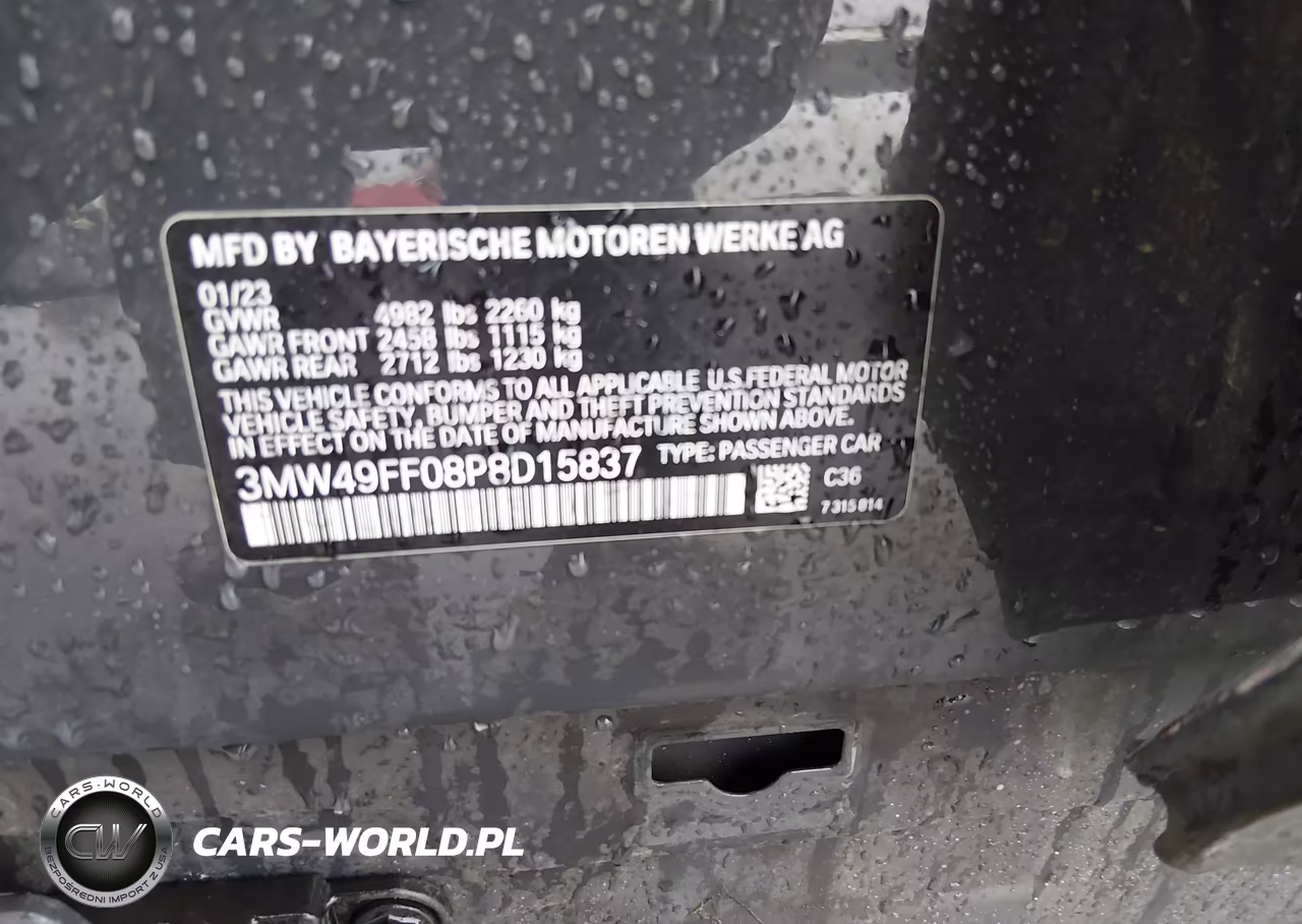 2023 BMW M340I M340I xDrive VIN:3MW49FF08P8D15837 - 9