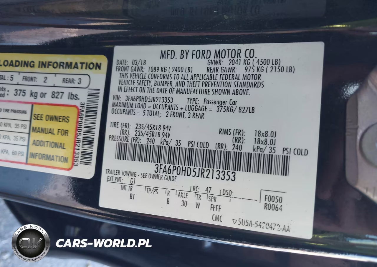 2018 Ford Fusion Se VIN:3FA6P0HD5JR213353 - 9