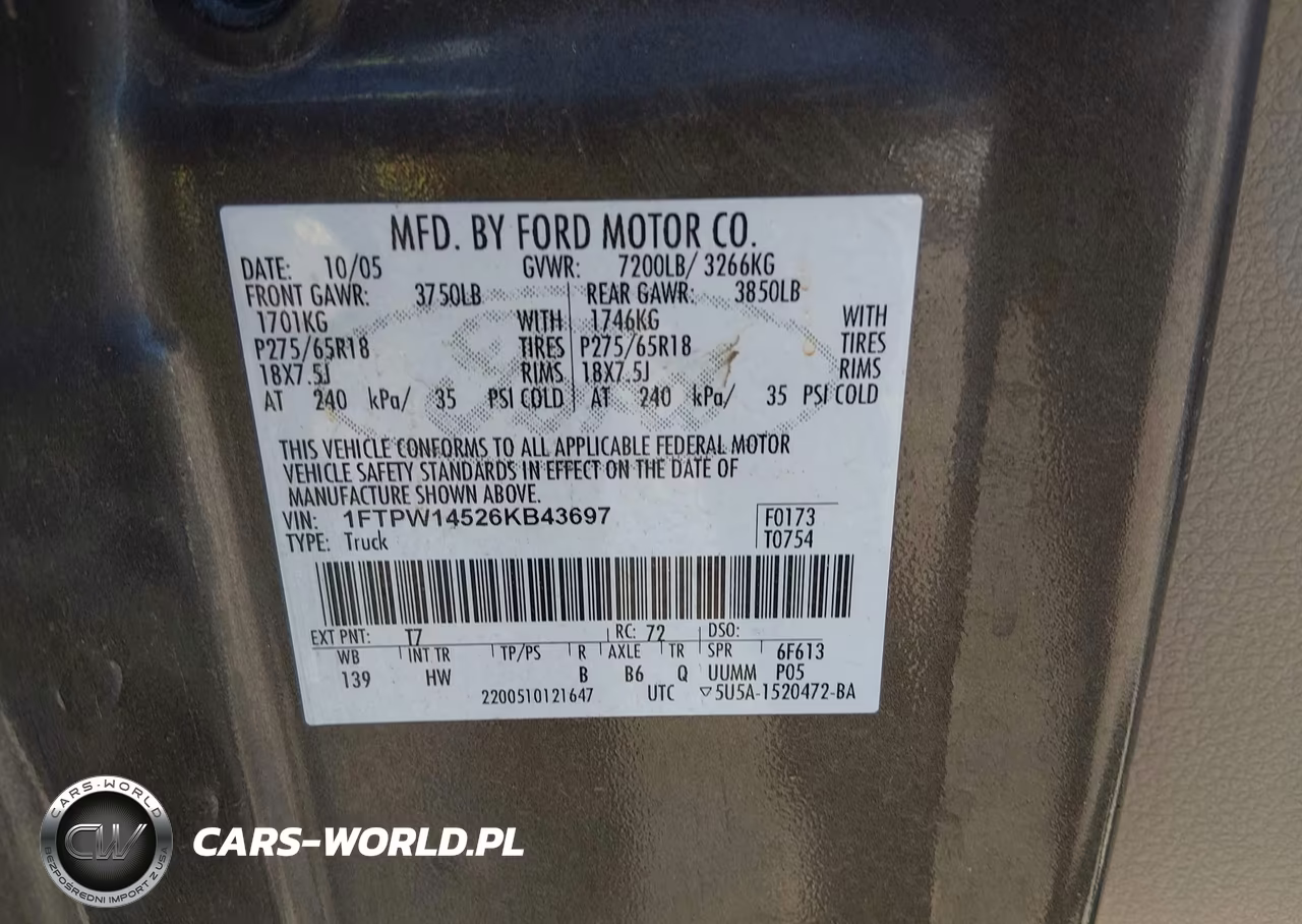 2006 Ford F-150 Fx4-King Ranch-Lariat-Xlt VIN:1FTPW14526KB43697 - 9