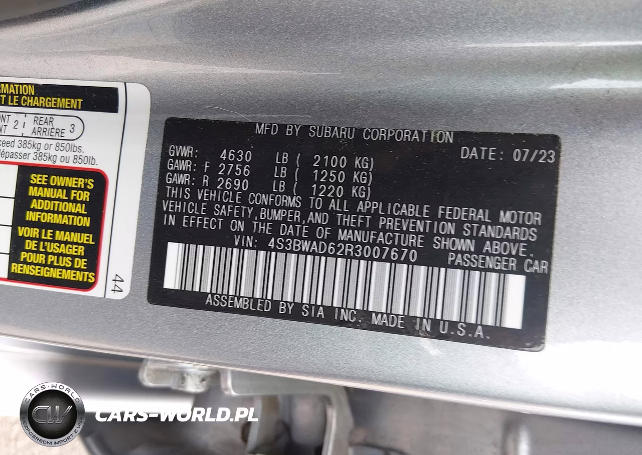 2024 Subaru Legacy Premium VIN:4S3BWAD62R3007670 - 9