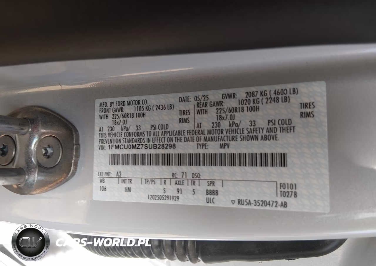 2025 Ford Escape St-Line VIN:1FMCU0MZ7SUB28298 - 9