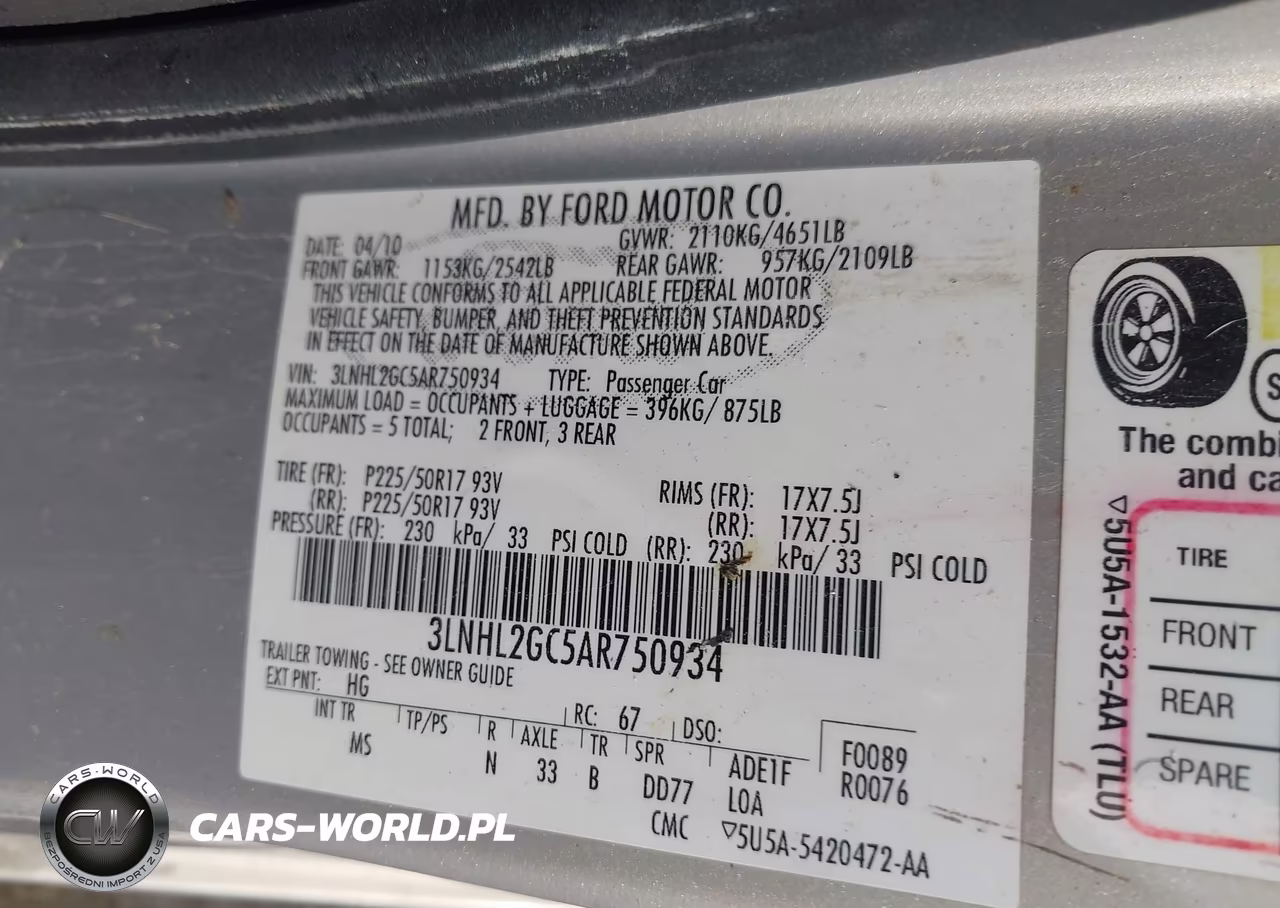 2010 Lincoln Mkz VIN:3LNHL2GC5AR750934 - 9