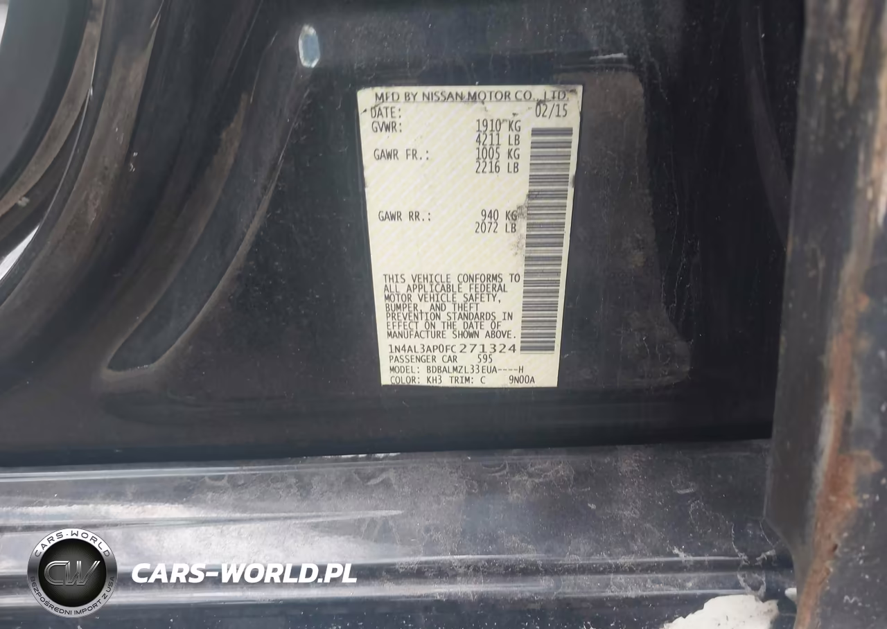 2015 Nissan Altima 2.5 Sv VIN:1N4AL3AP0FC271324 - 9