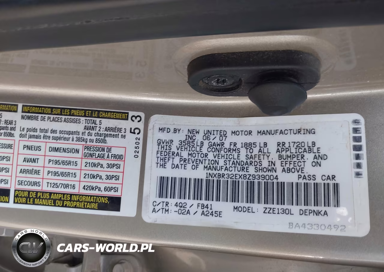 2008 Toyota Corolla Le VIN:1NXBR32EX8Z939004 - 9