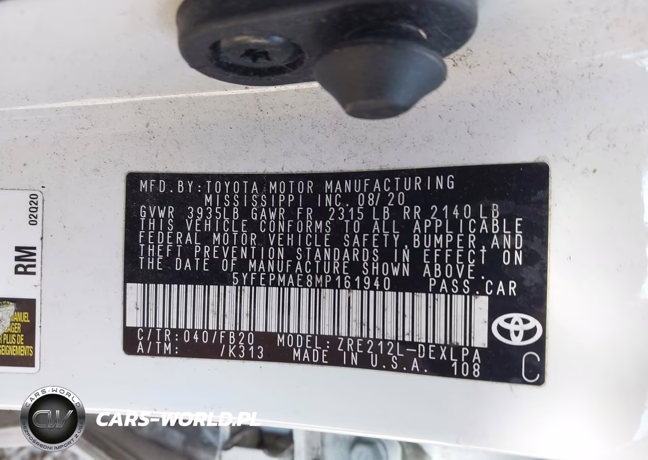 2021 Toyota Corolla Le VIN:5YFEPMAE8MP161940 - 9