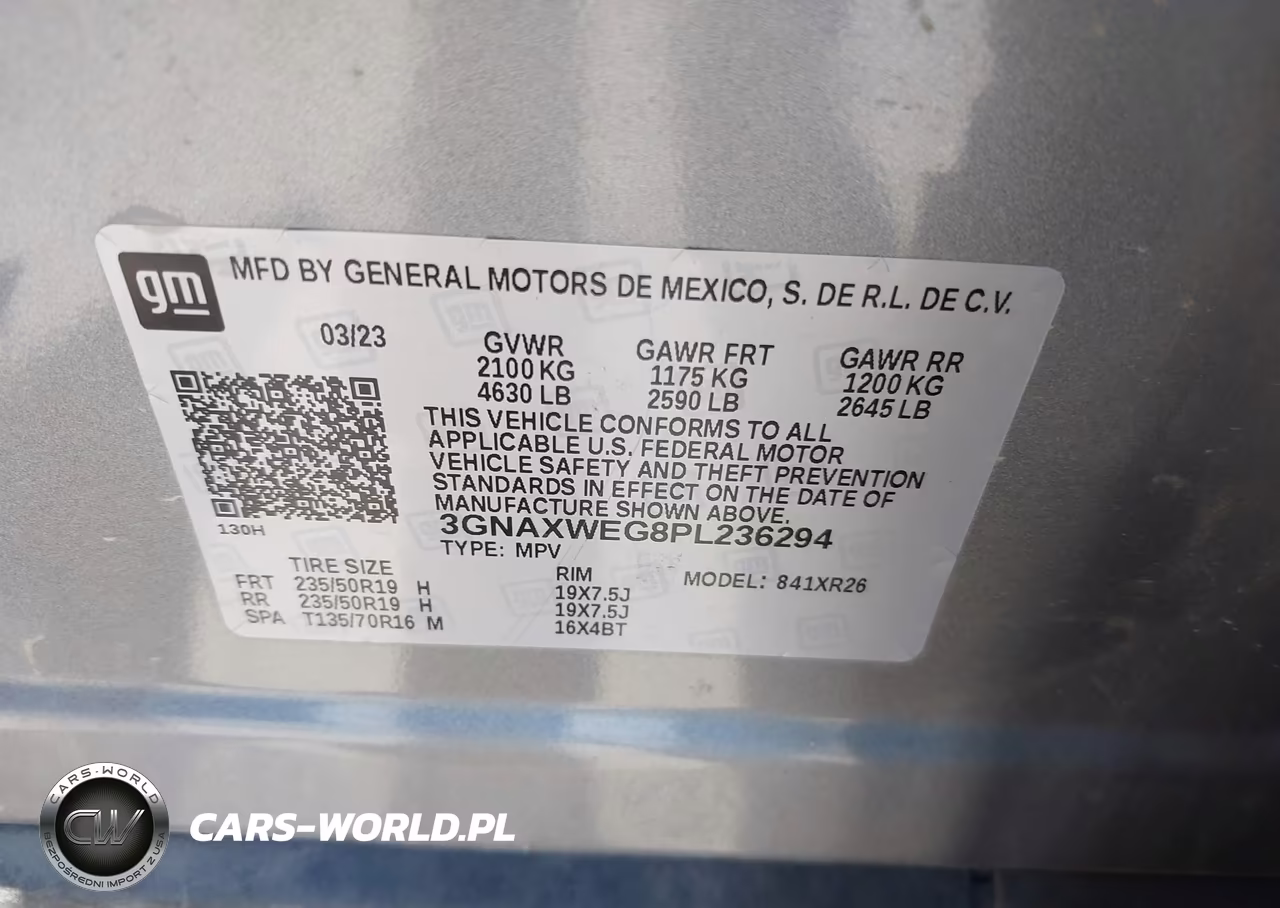 2023 Chevrolet Equinox Awd Rs VIN:3GNAXWEG8PL236294 - 9