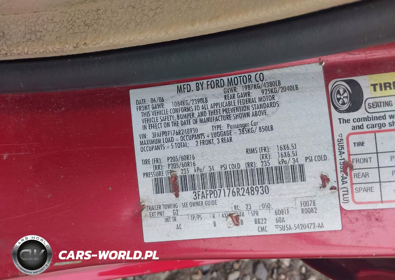 2006 Ford Fusion Se VIN:3FAFP07176R248930 - 9