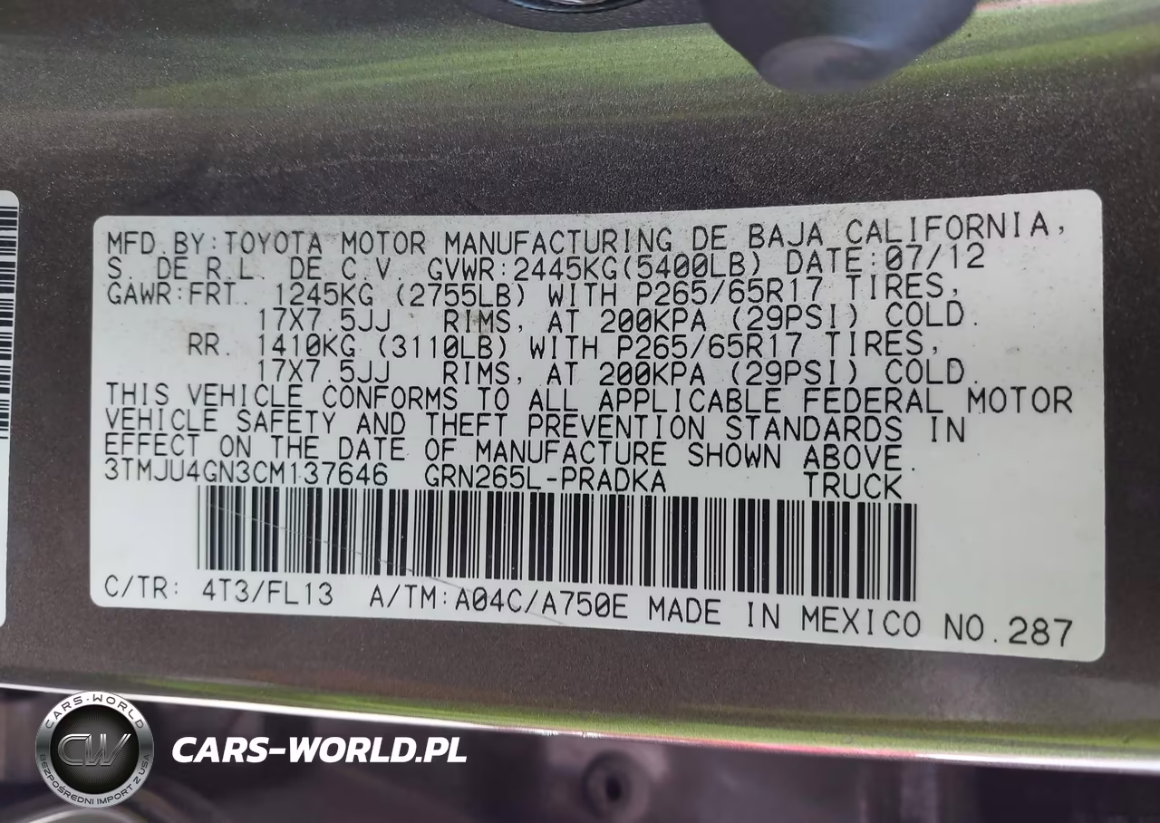 2012 Toyota Tacoma Prerunner V6 VIN:3TMJU4GN3CM137646 - 9