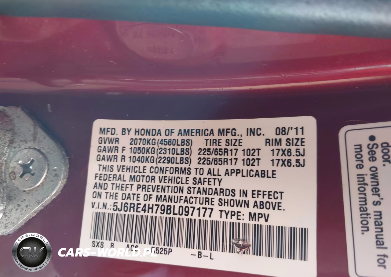 2011 Honda Cr-V Ex-L VIN:5J6RE4H79BL097177 - 9