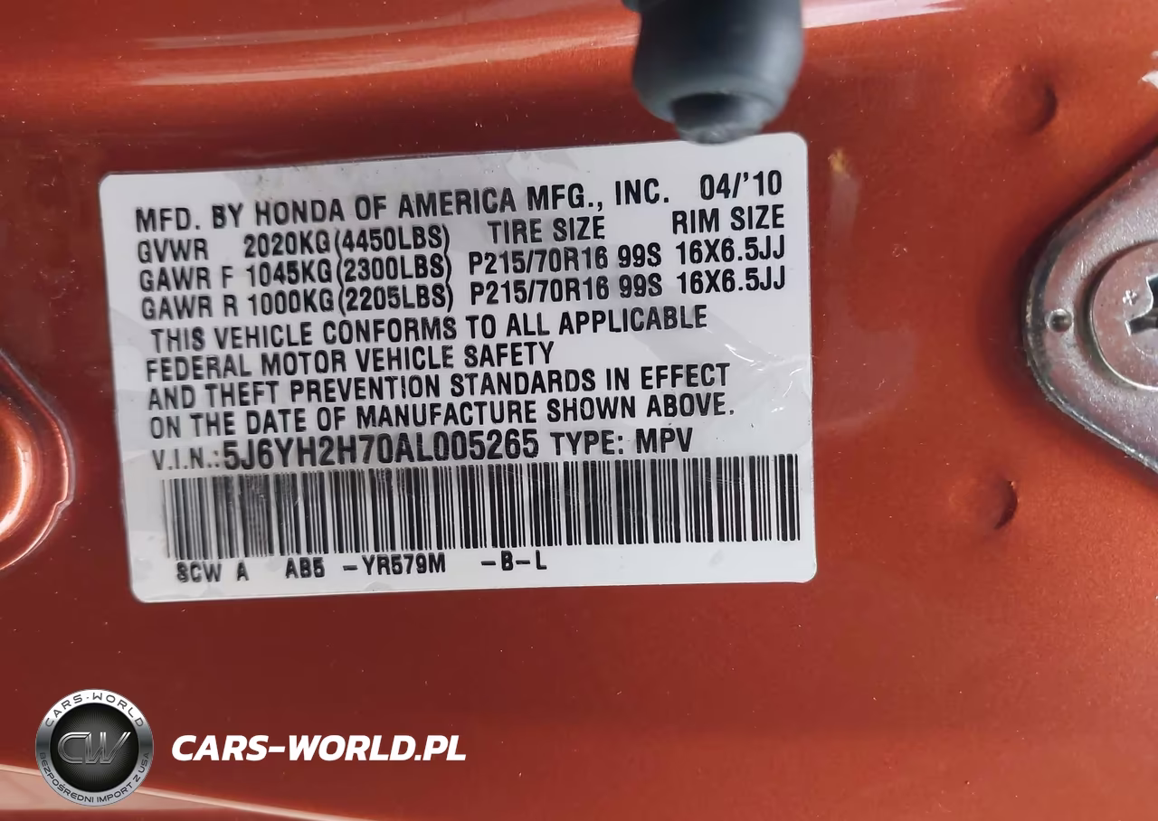 2010 Honda Element Ex VIN:5J6YH2H70AL005265 - 9